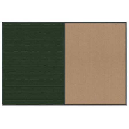 United Visual Products Enclosed Corkboard, 1 Door, 60"x36", 4" Fra UV3403-SATIN-SURF
